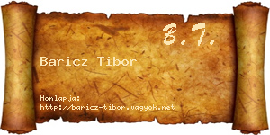 Baricz Tibor névjegykártya